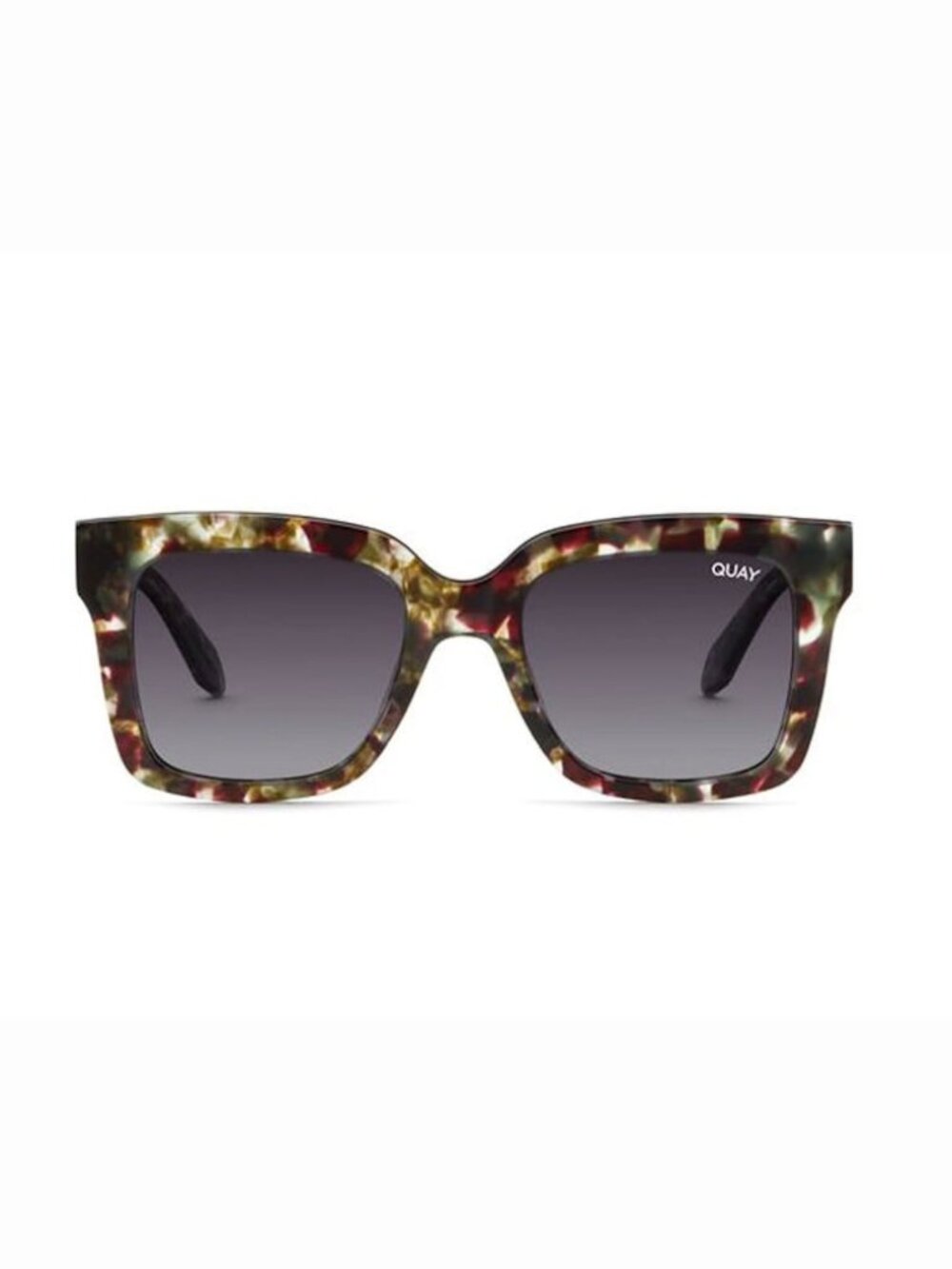 QUAY-ICY-NO-NS-1810-Green Tortoise Square Frame / Smoke Polarized Sunglasses